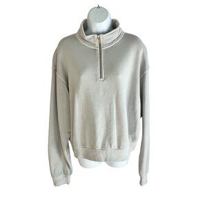 Wild Fable 1X Beige Half-Zip Sweatshirt 87t